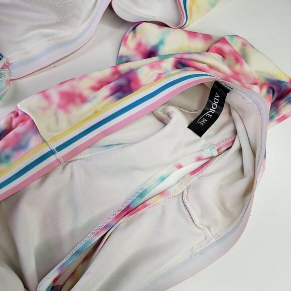 Adore Me Gisele Contour Tie Dye Banded Bikini Set High Waisted S/M‎ Pastel Swim - Picture 7 of 8